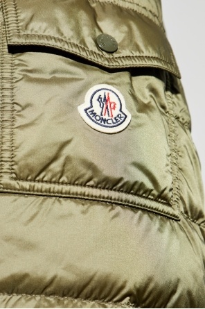 Moncler Down Jacket With Quilted Design And Hood In Green