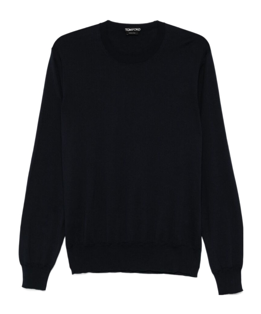 Tom Ford Round-neck Cashmere Sweater In Black