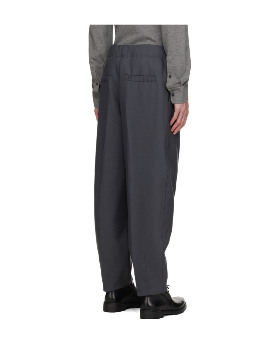 Zegna Gray Padded Trousers In Black