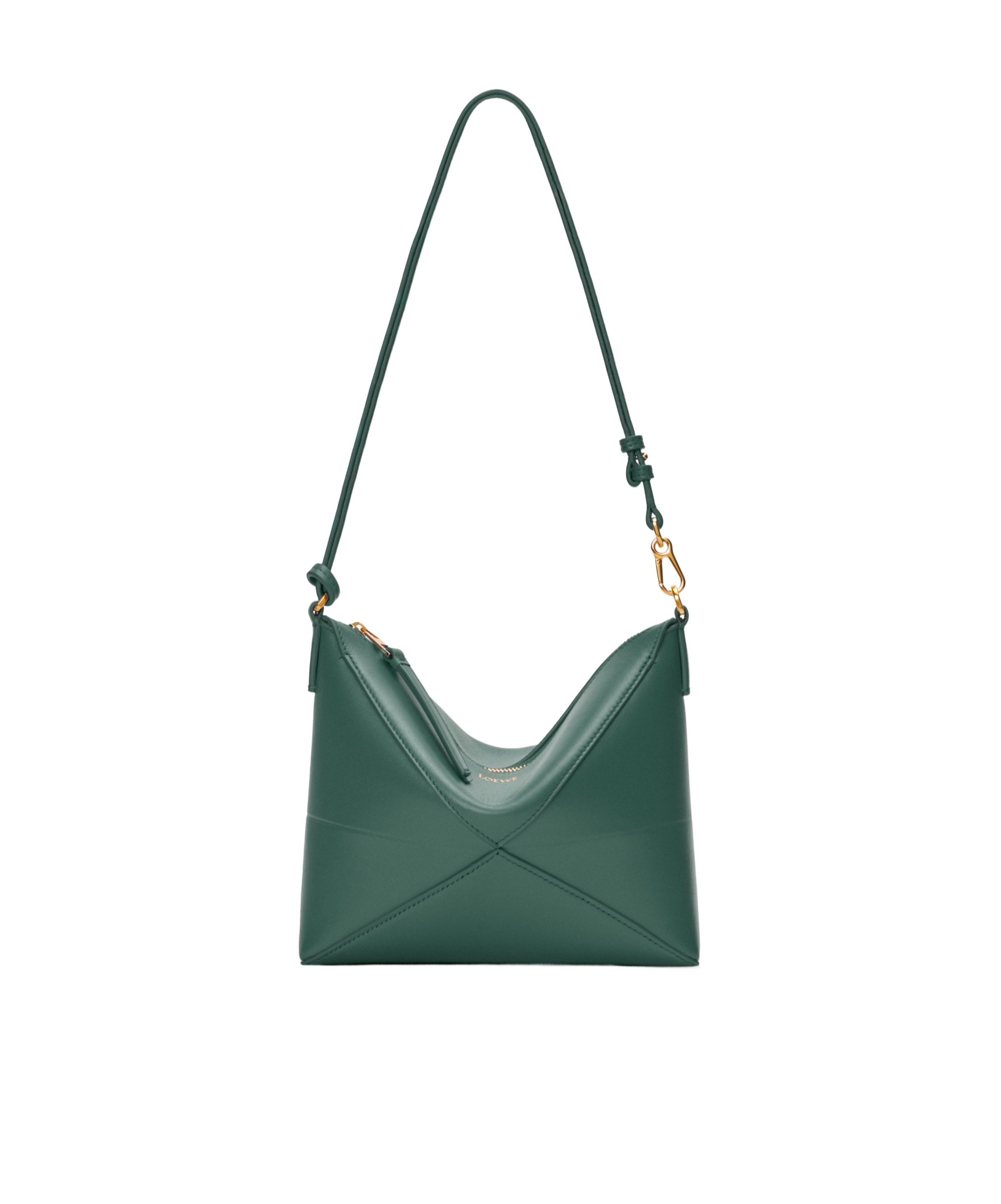 Loewe Puzzle Fold Shoulder Bag In Green