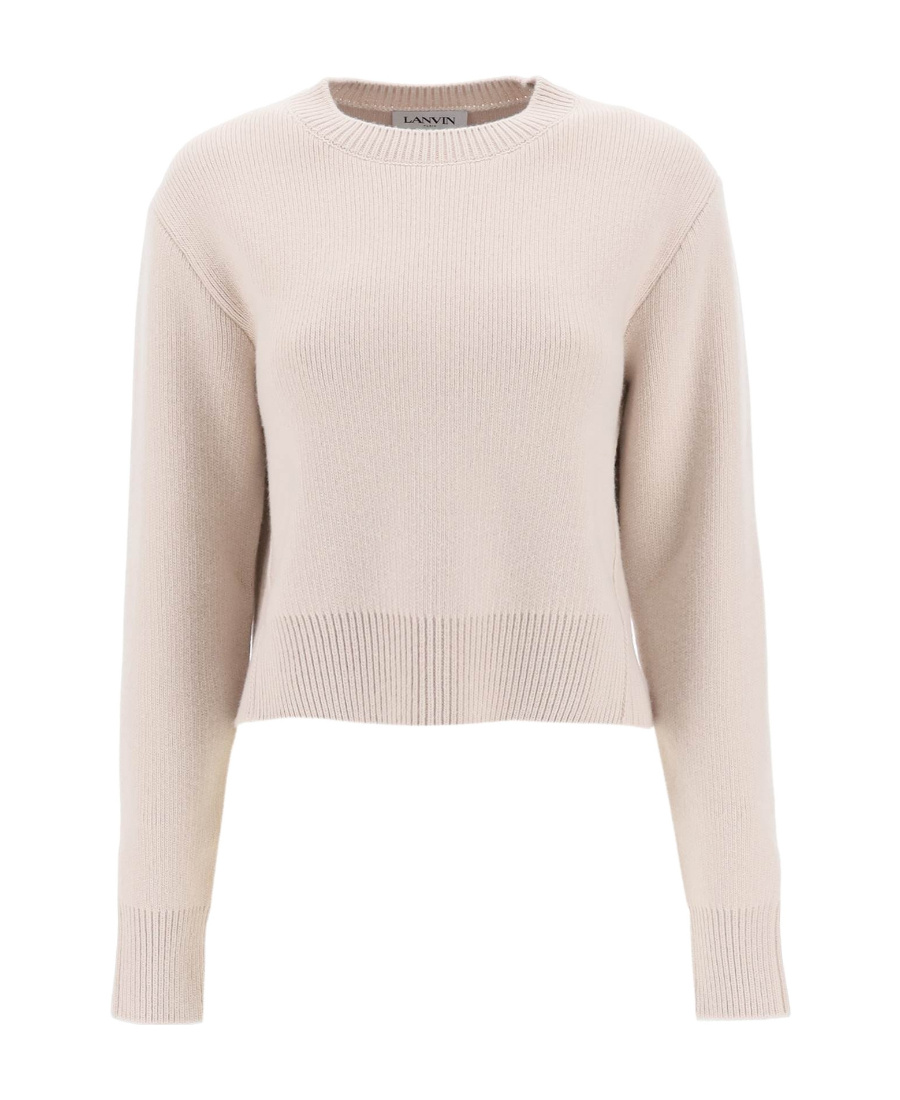Lanvin Cropped Wool And Cashmere Sweater In Pink
