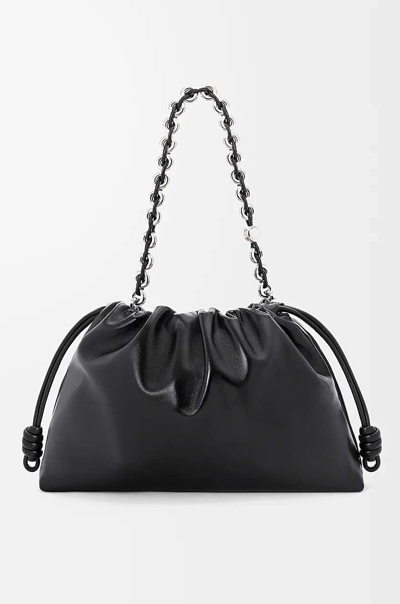 Loewe Large Leather Flamenco Purse Shoulder Bag In Black