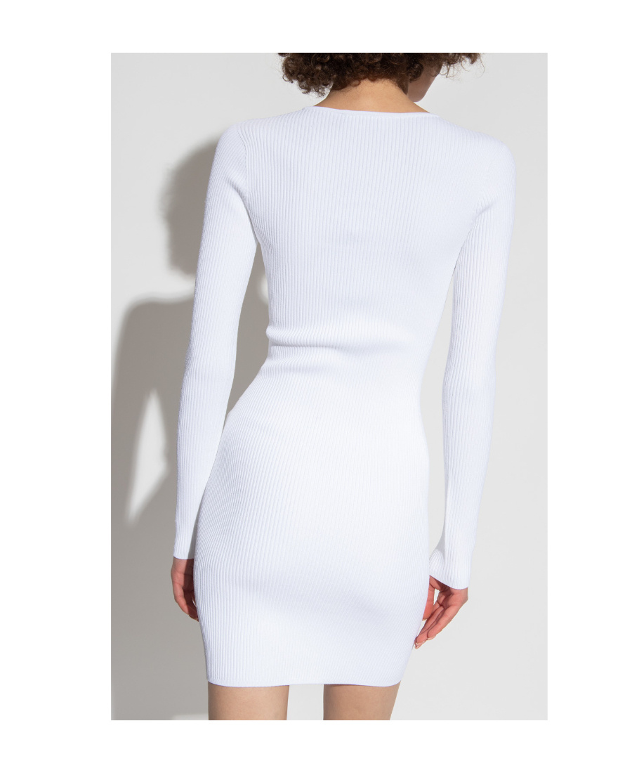 Dsquared2 Cut-out Rib-knit Minidress In White