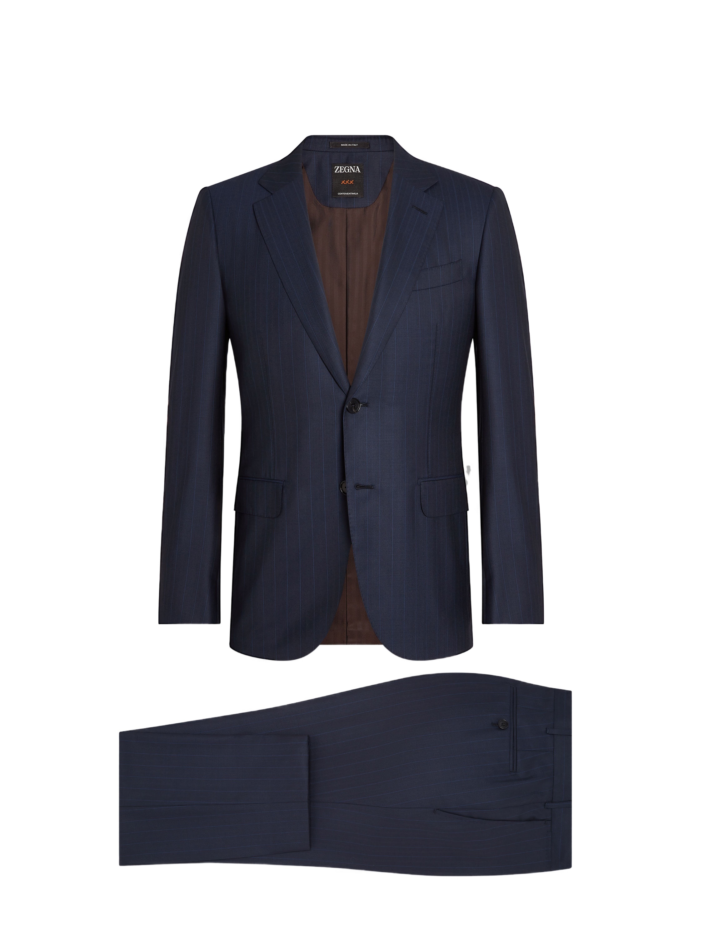 Zegna Centoventimila Single-breasted Wool Suit In Blue