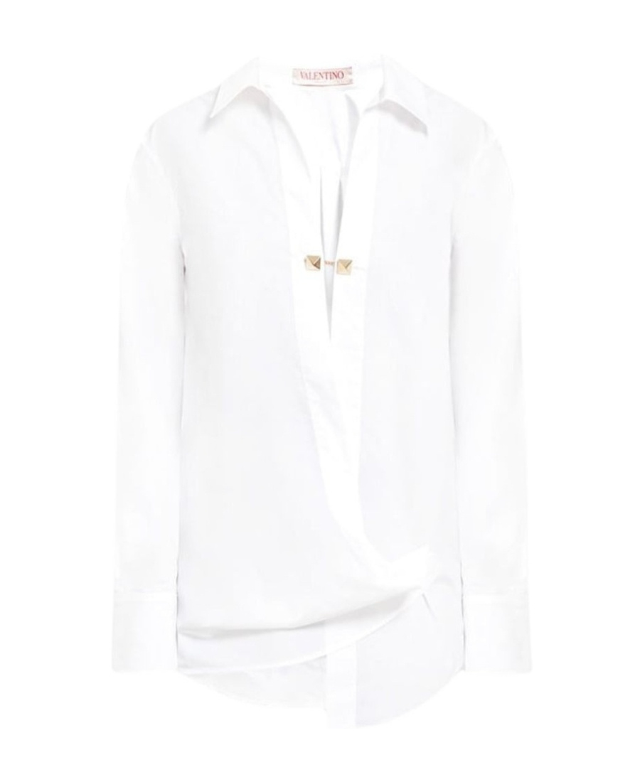 VALENTINO ROCKSTUD-DETAIL COTTON SHIRT