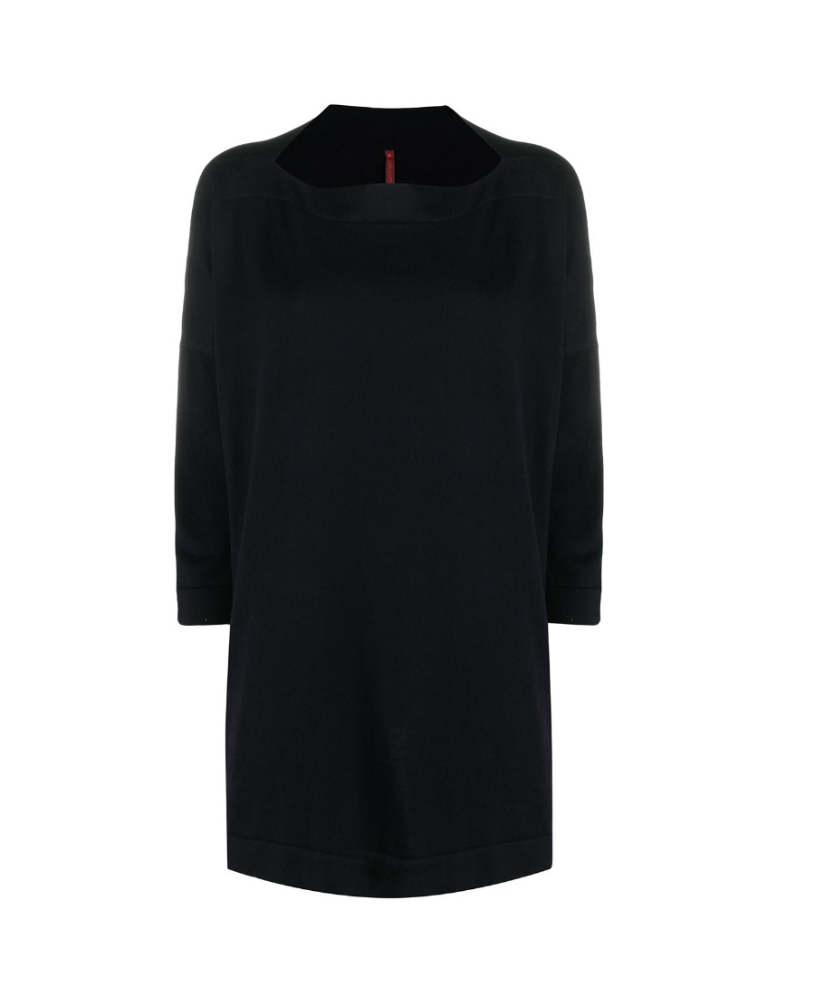 Daniela Gregis Navy Boat Neck Knit Jumper In Black