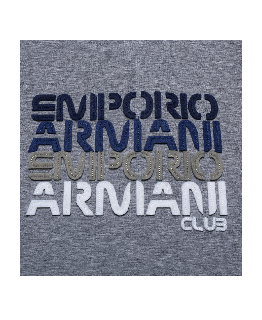 Emporio Armani Logo-print Cotton-blend Sweatshirt In Gray