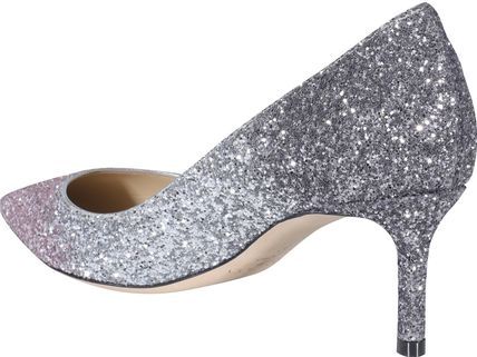 Jimmy Choo Romy Medium High Heels With Spring Onions In Gray
