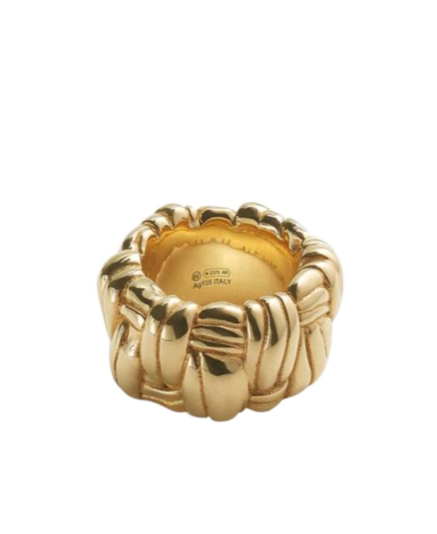 Bottega Veneta Logo Ring In Yellow