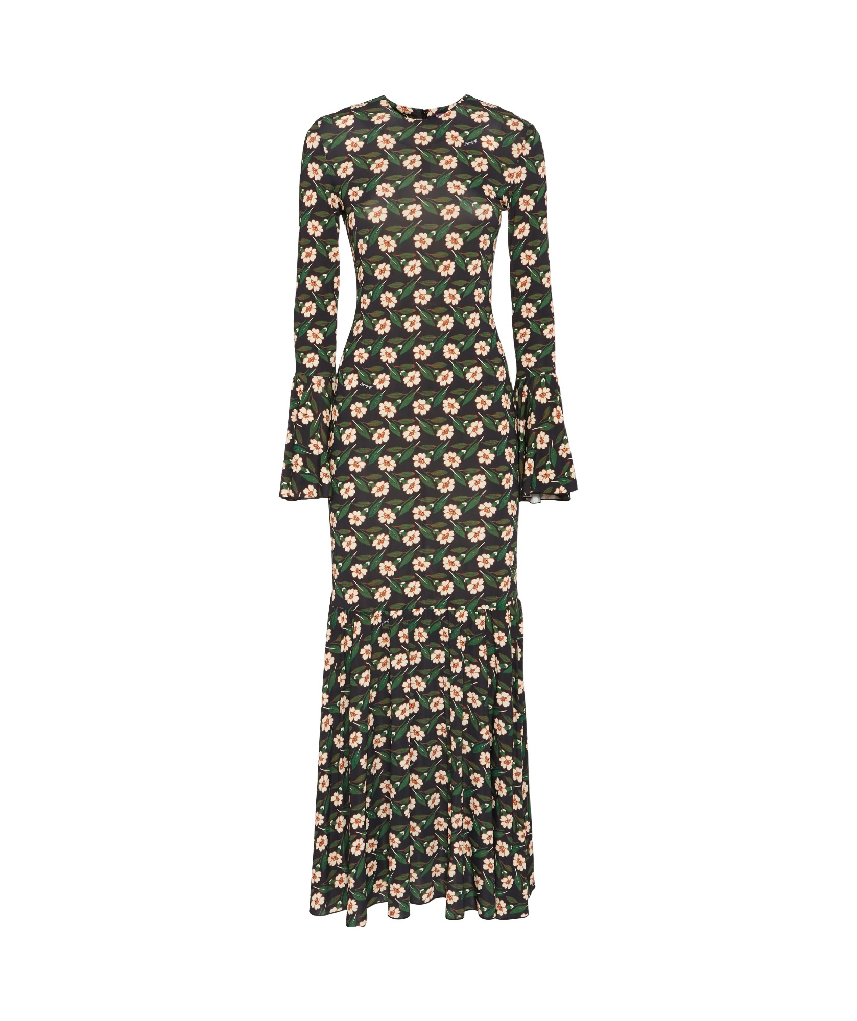 Shop La Doublej Long-sleeved Dress In Green