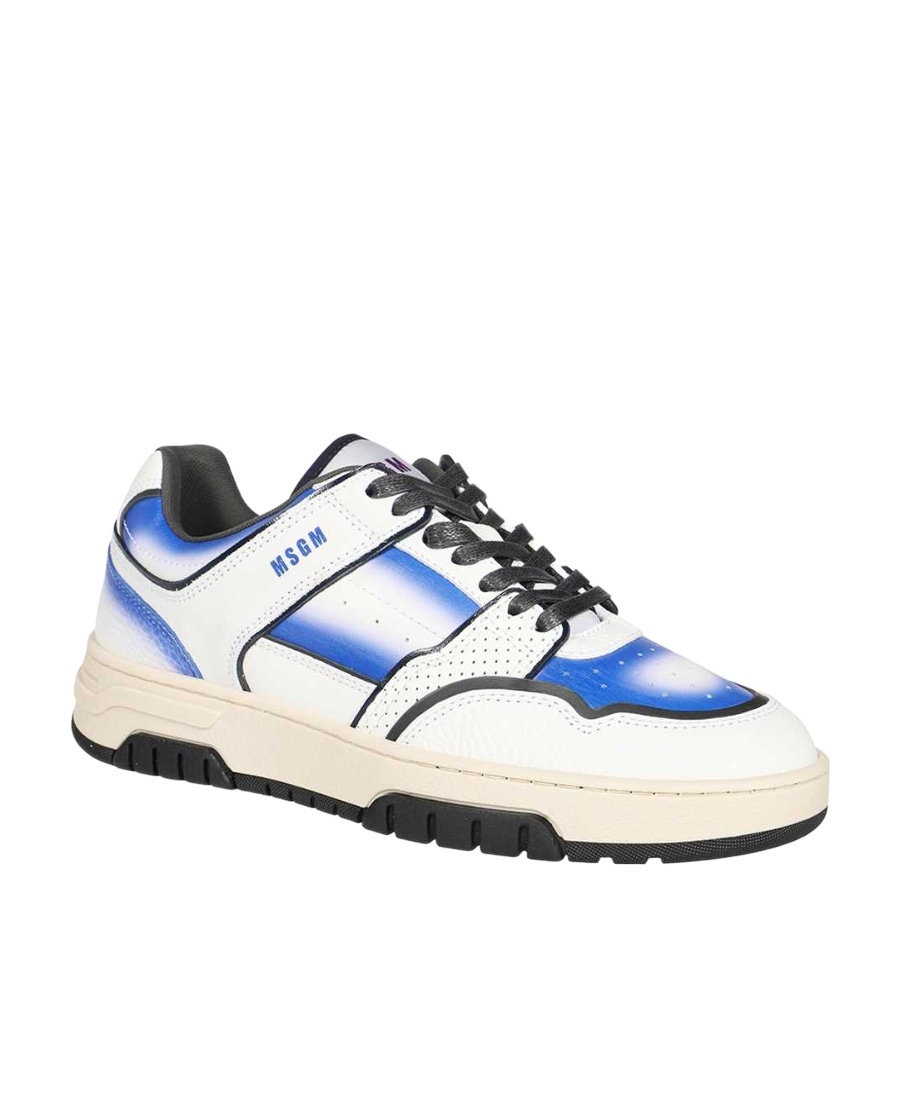 Msgm Calf Leather Sneakers In White