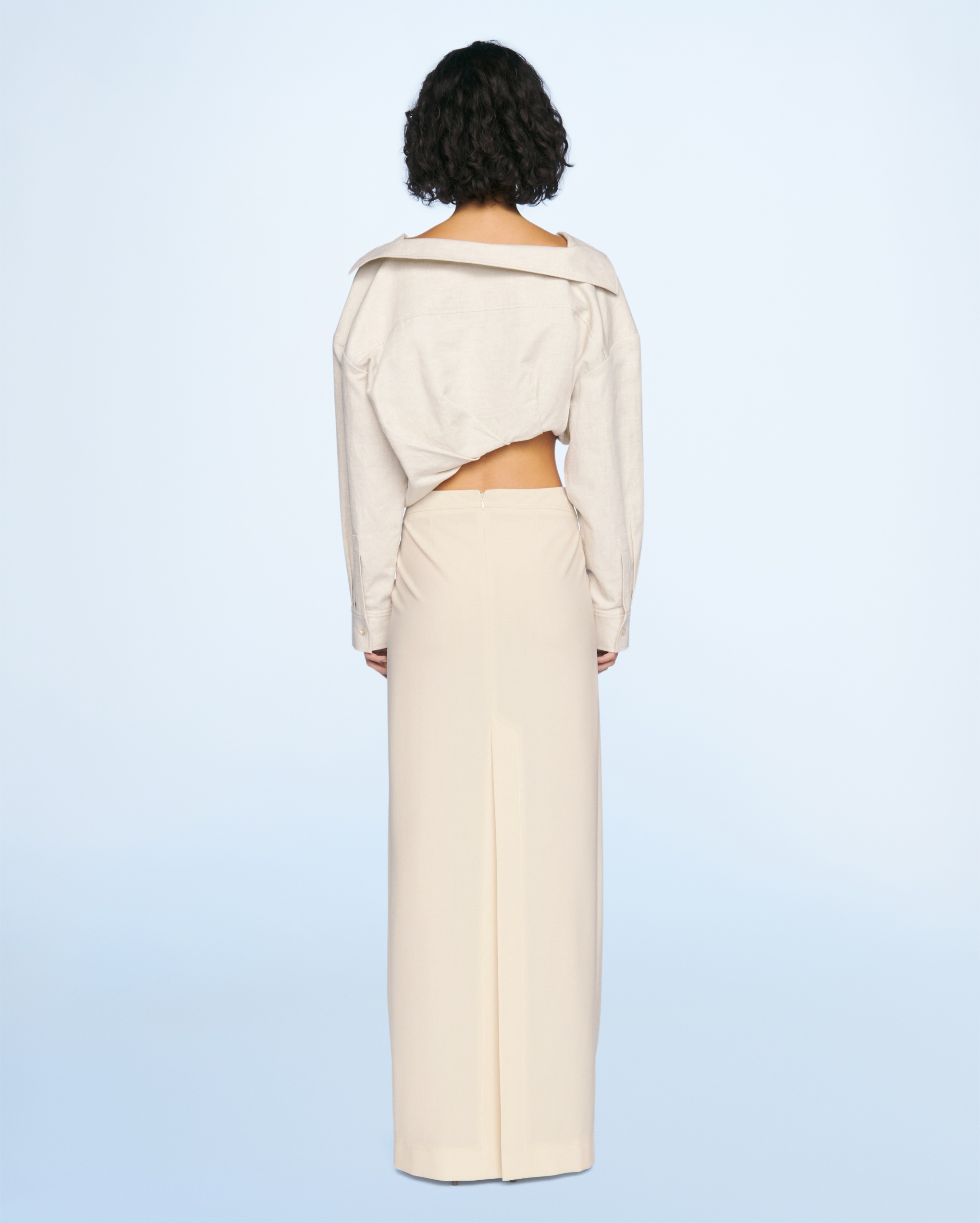 Jacquemus La Veste Bahia Cropped Blazer In White