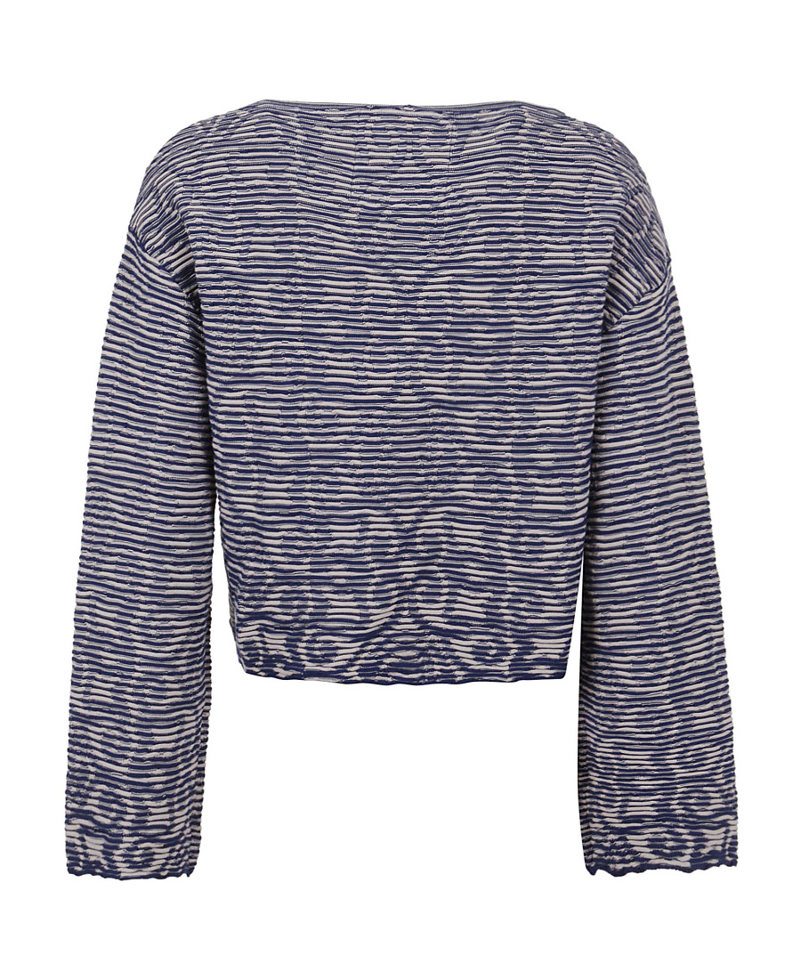 Shop Emporio Armani Patterned Intarsia Knit Jumper In Gray