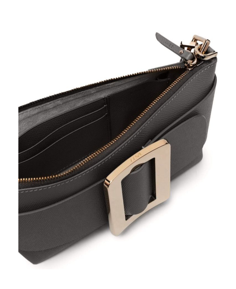 Boyy Buckle Pouchette Epsom Leather Handbag In Black