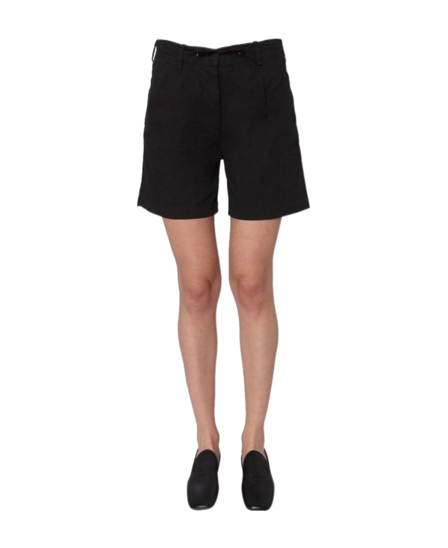 Aspesi Cotton Twill Bermuda Shorts In Black