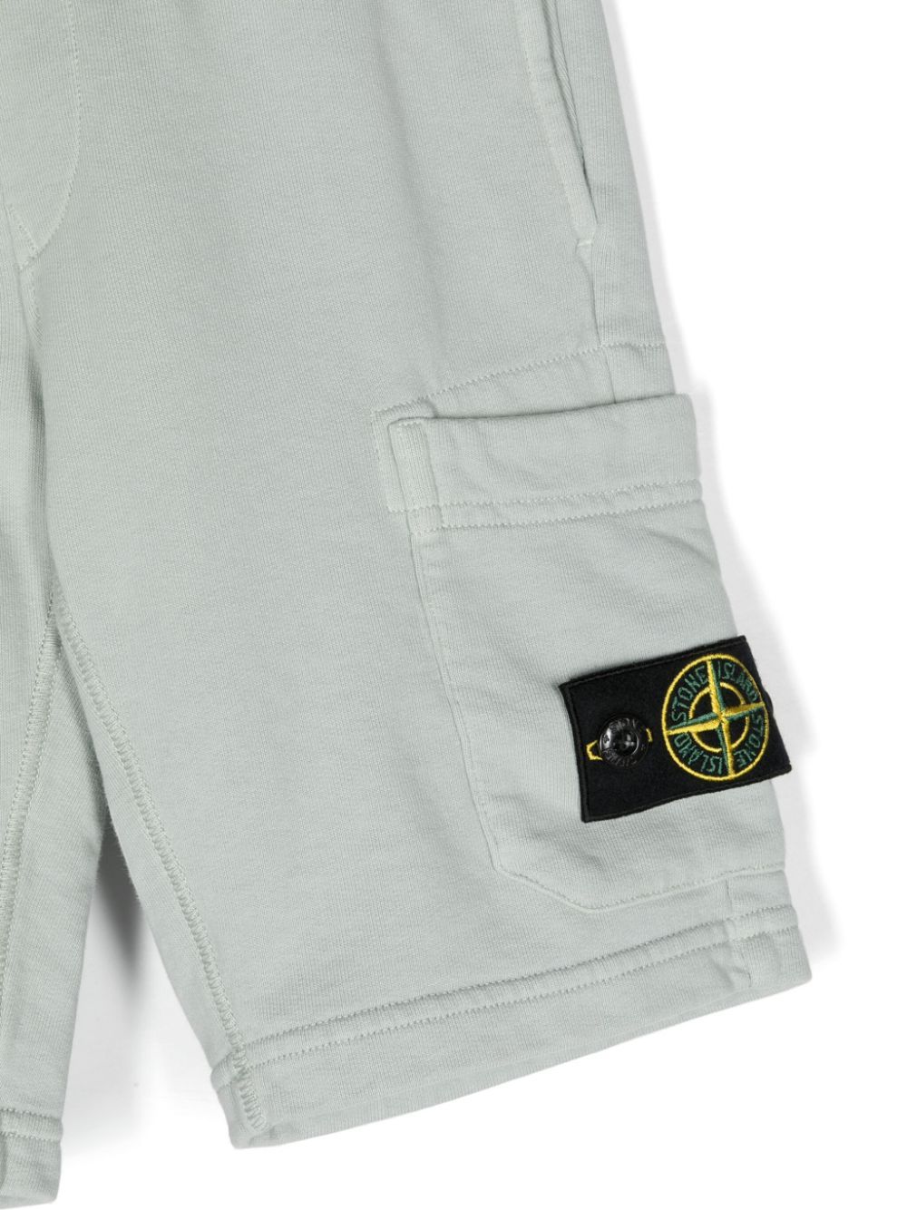 Stone Island Pearl Grey Sports Shorts With Logo In Gray