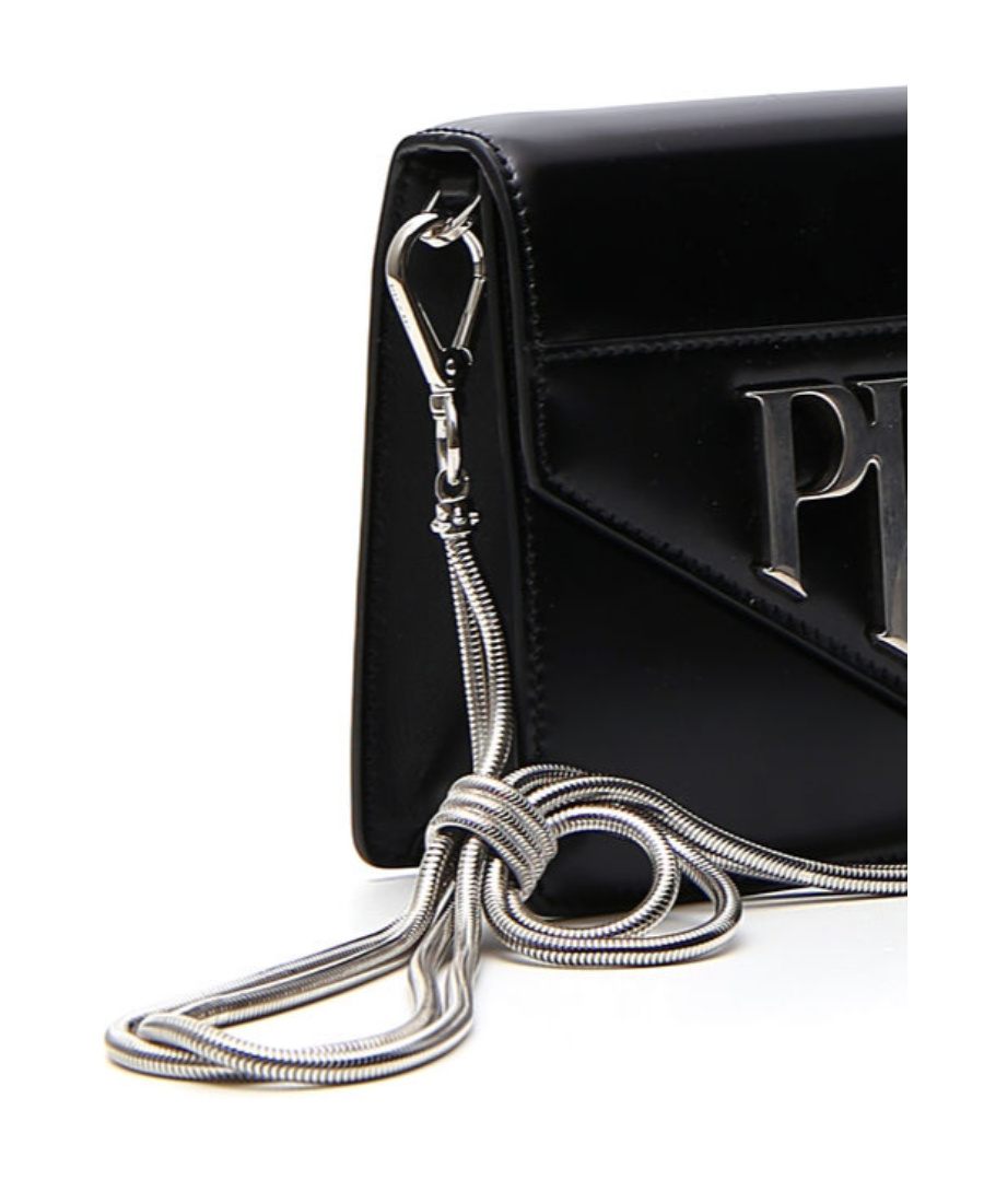 Prada Black One Shoulder Woc In Black