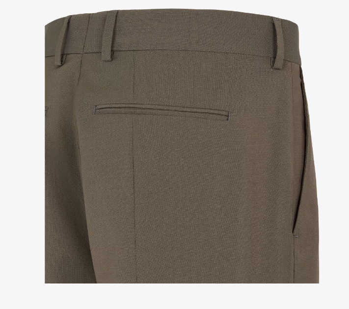 Fendi Green Wool Trousers In Green