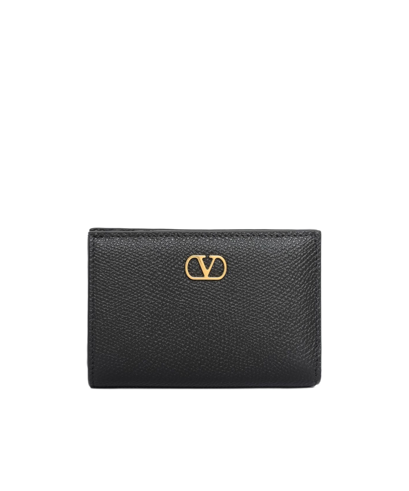 Valentino Zip-fastening Logo-plaque Wallet In Black