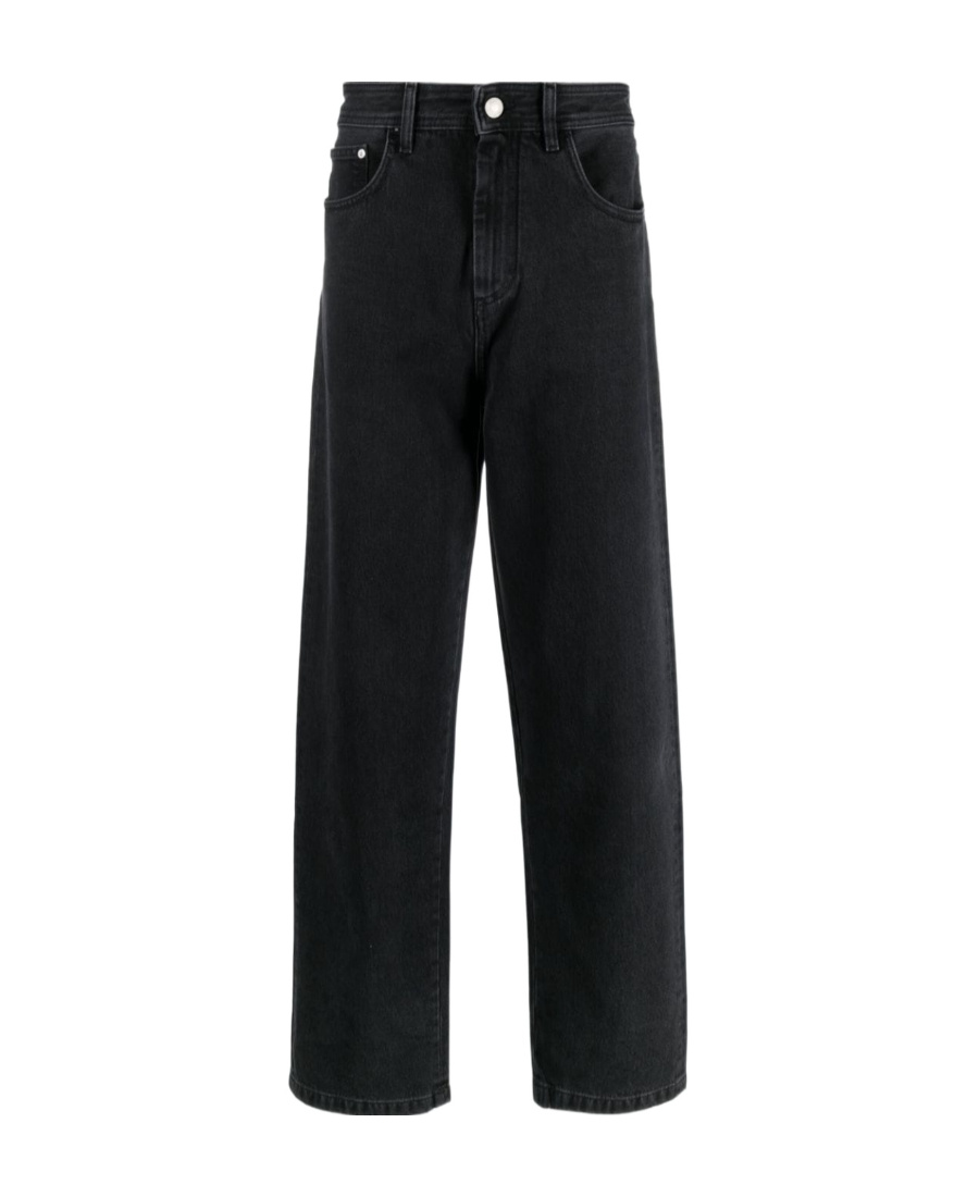 Gcds Graffiti-print Wide-leg Jeans In Black