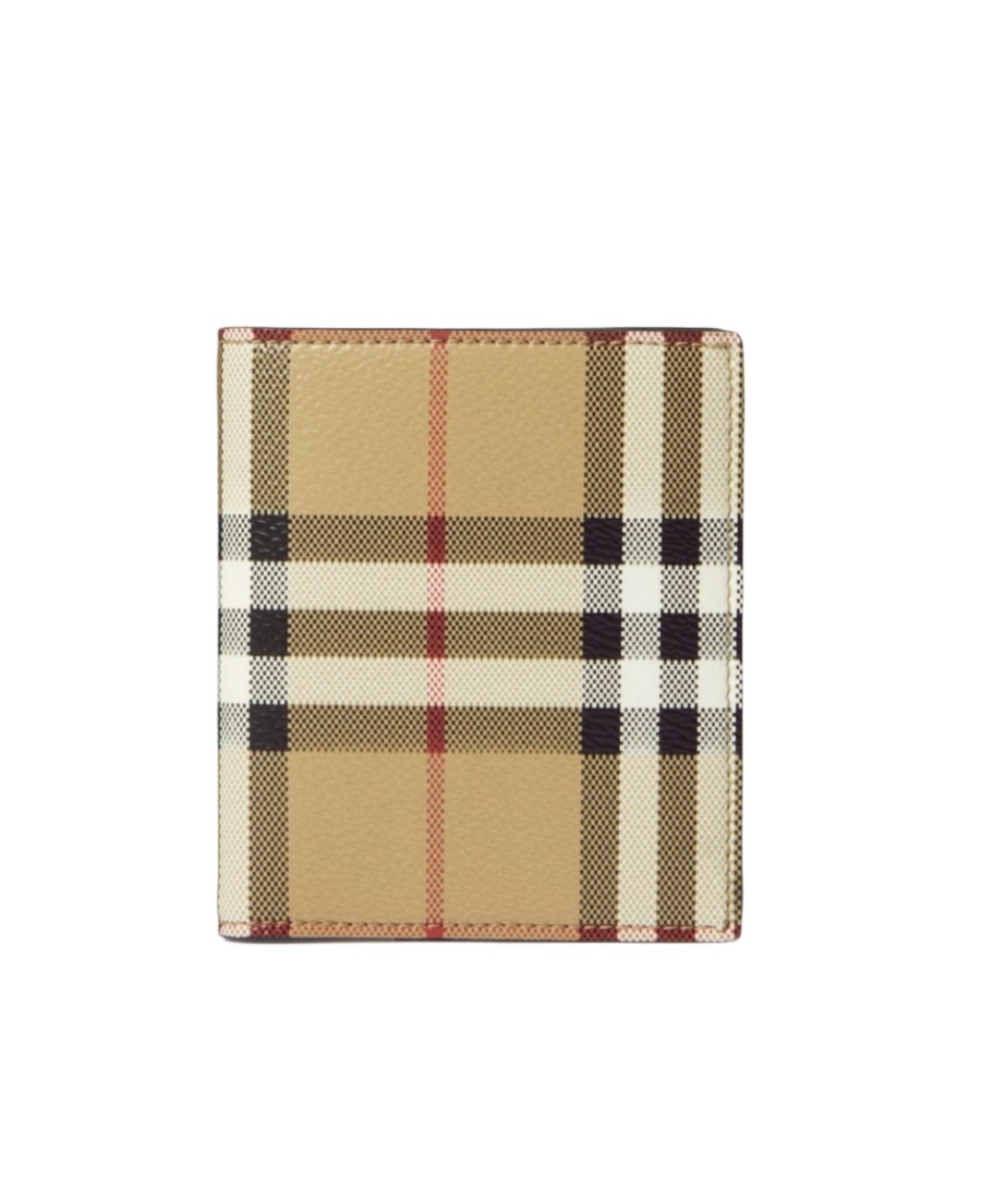 Burberry Check-print Bifold Wallet In Nude
