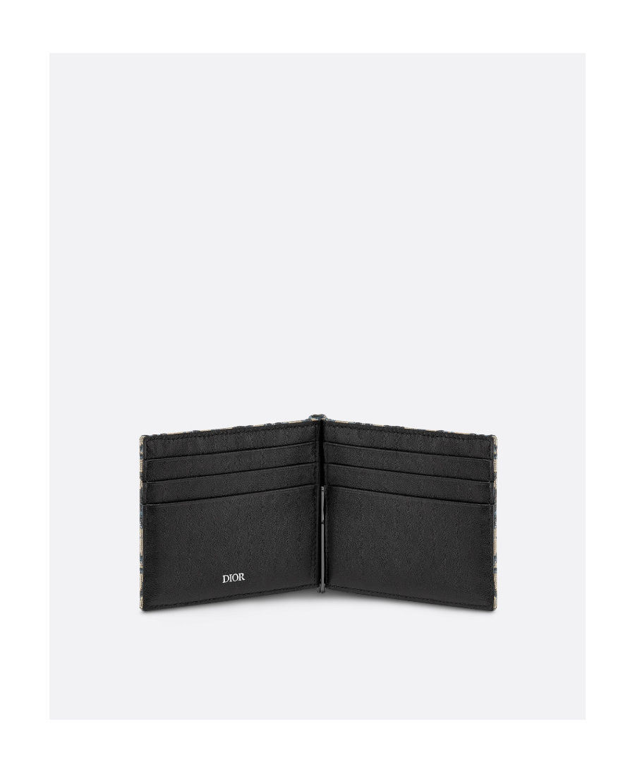 Dior Double-folded Logo Wallet In Black