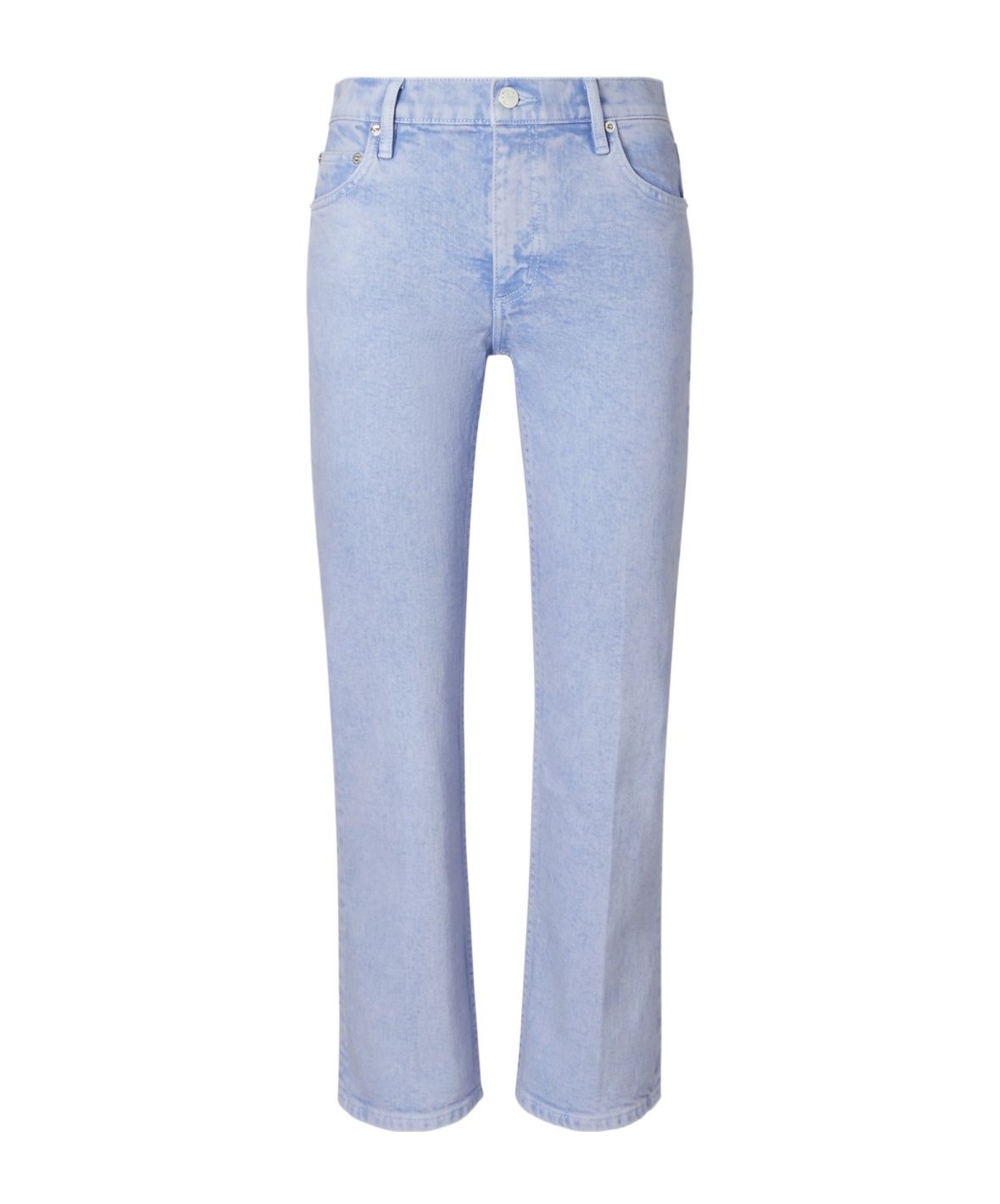 Shop Tory Burch Mid-rise Cropped Jeans In Blue