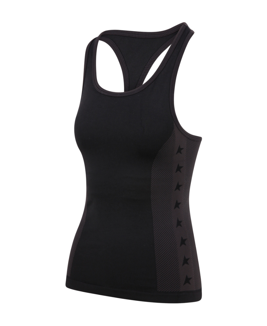 Golden Goose Star Ws Racerback Tank Top With Bra Mixed Technic In Black
