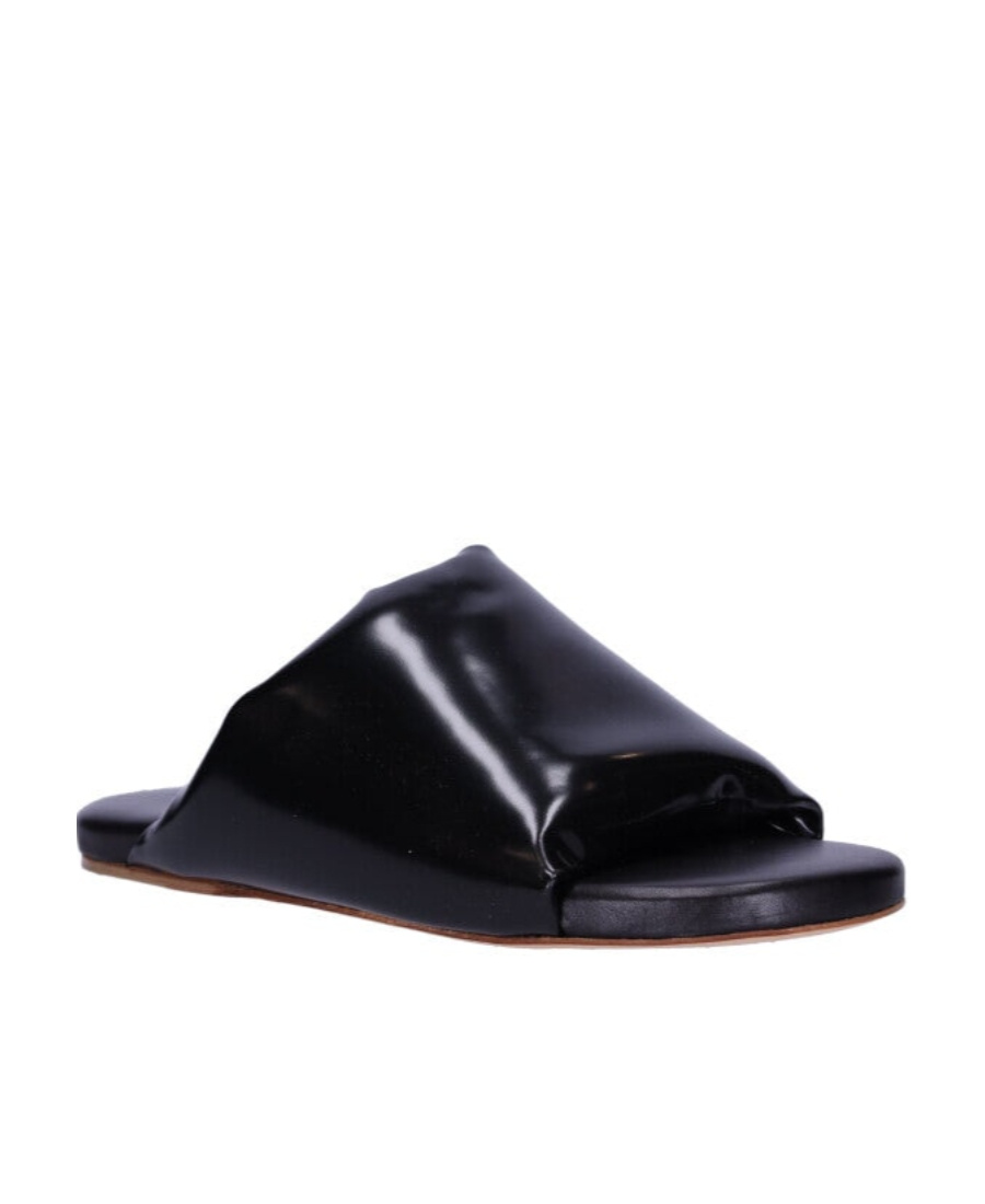 Bottega Veneta Logo Flat Bottom Flip-flop In Black