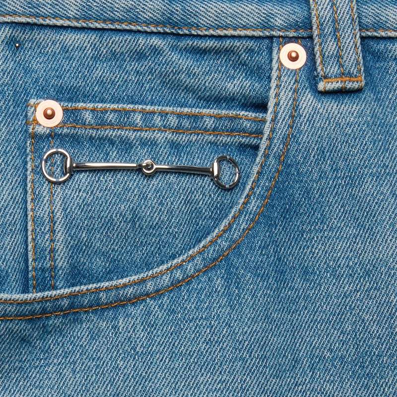 Shop Gucci Wide-leg Jeans In Blue
