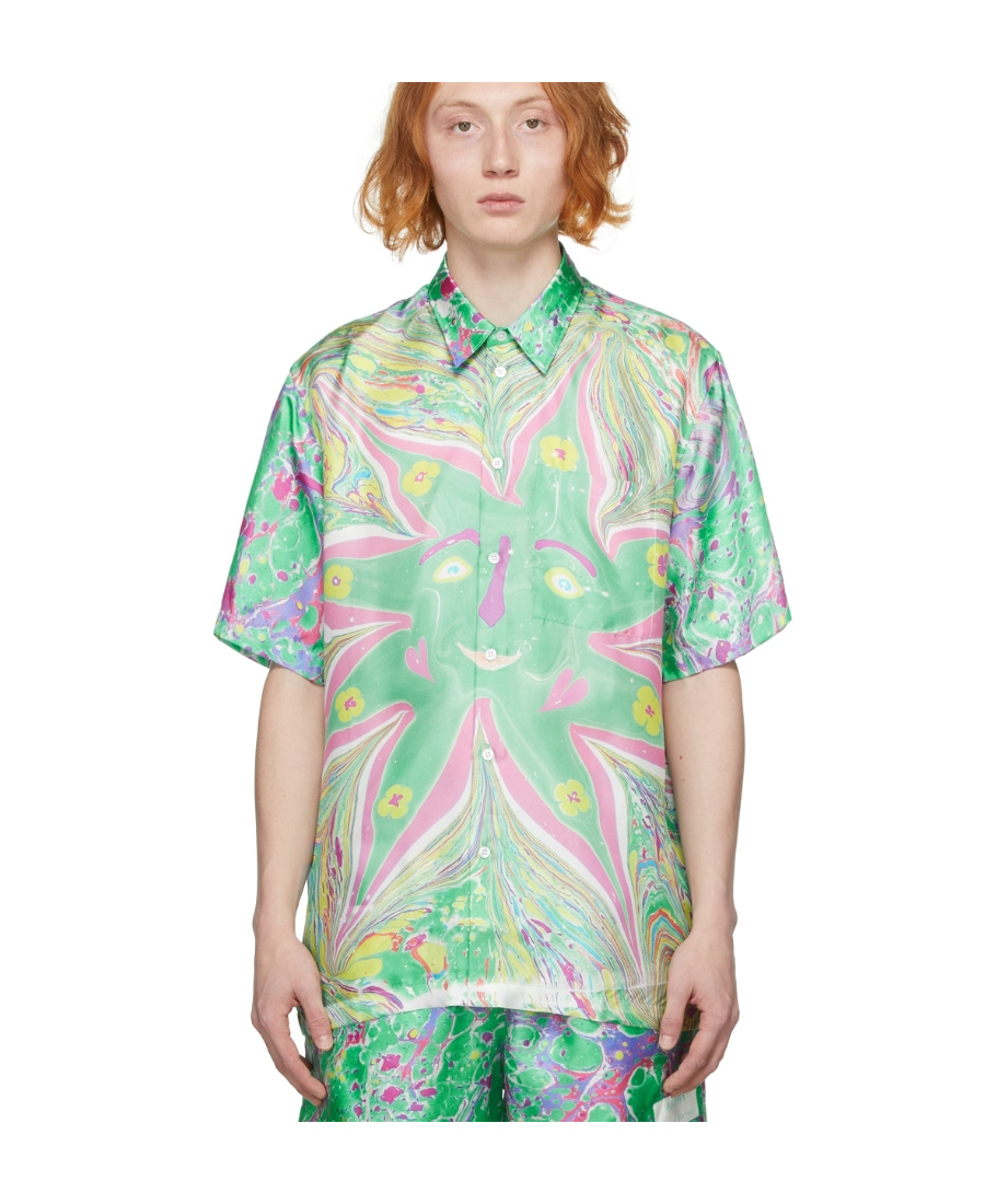 Stella Mccartney X Ed Curtis Oil Swirl Shirt In Green