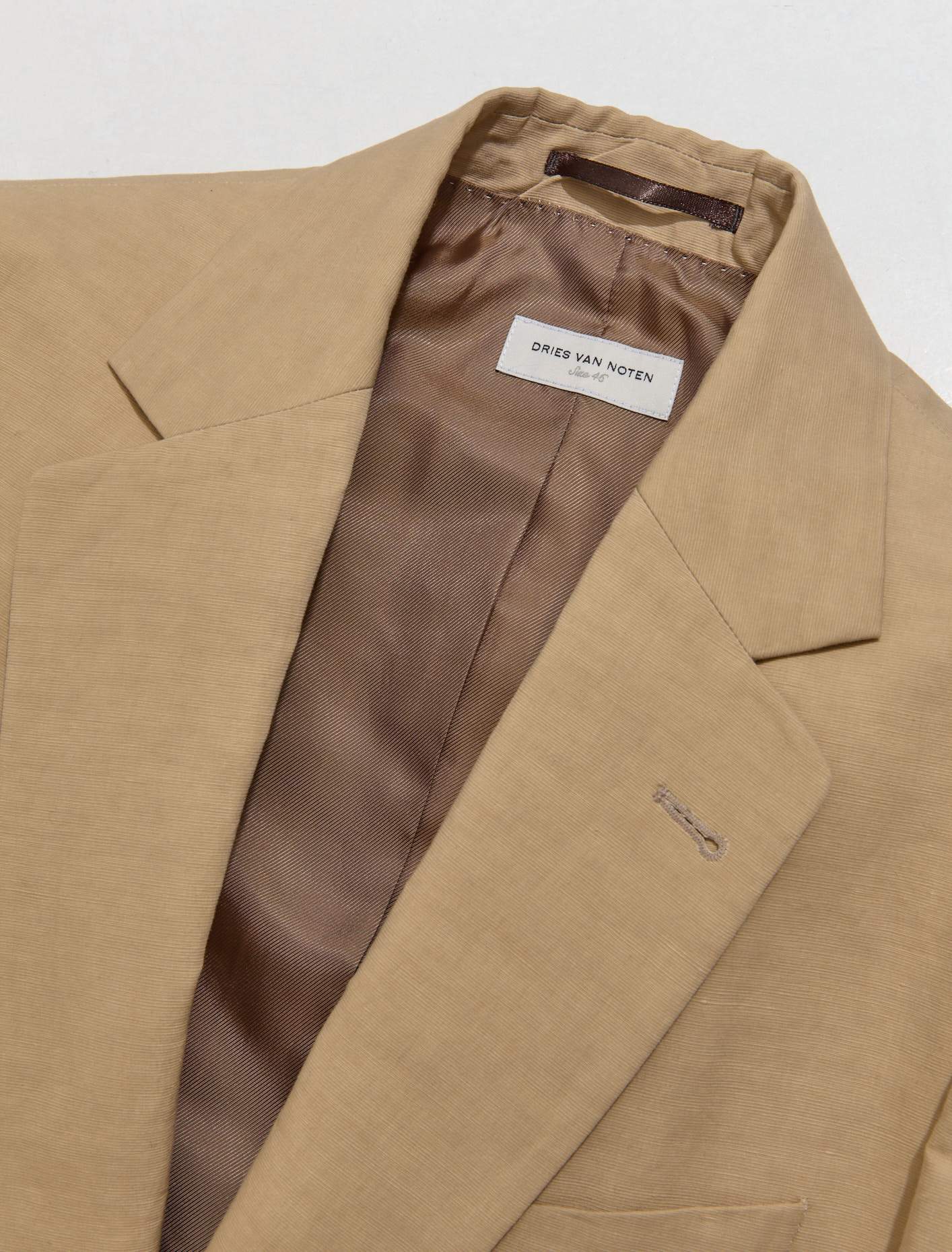Dries Van Noten Long-sleeved Suit Coat In Nude