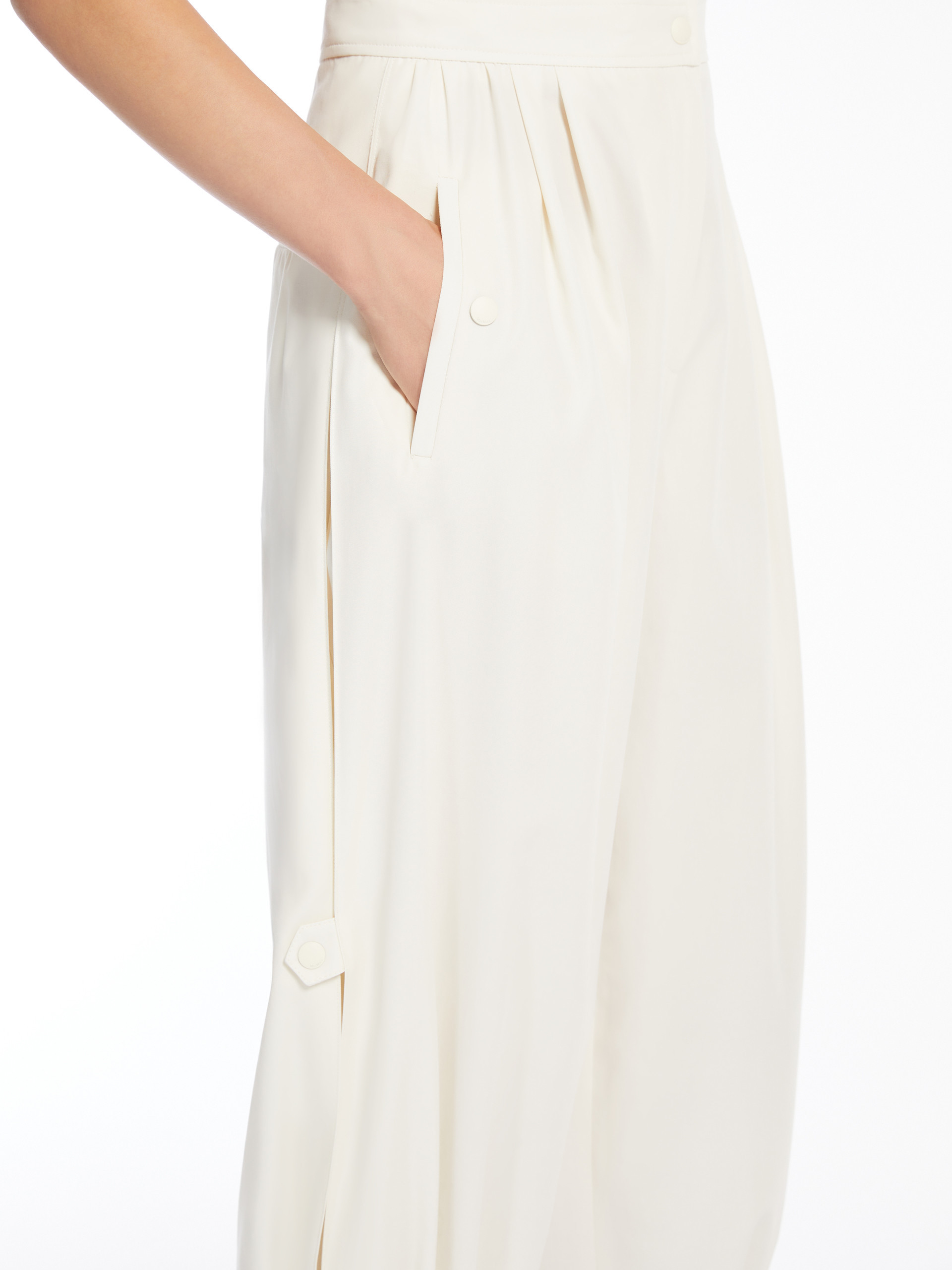 Max Mara Coccole Cotton Pants In White