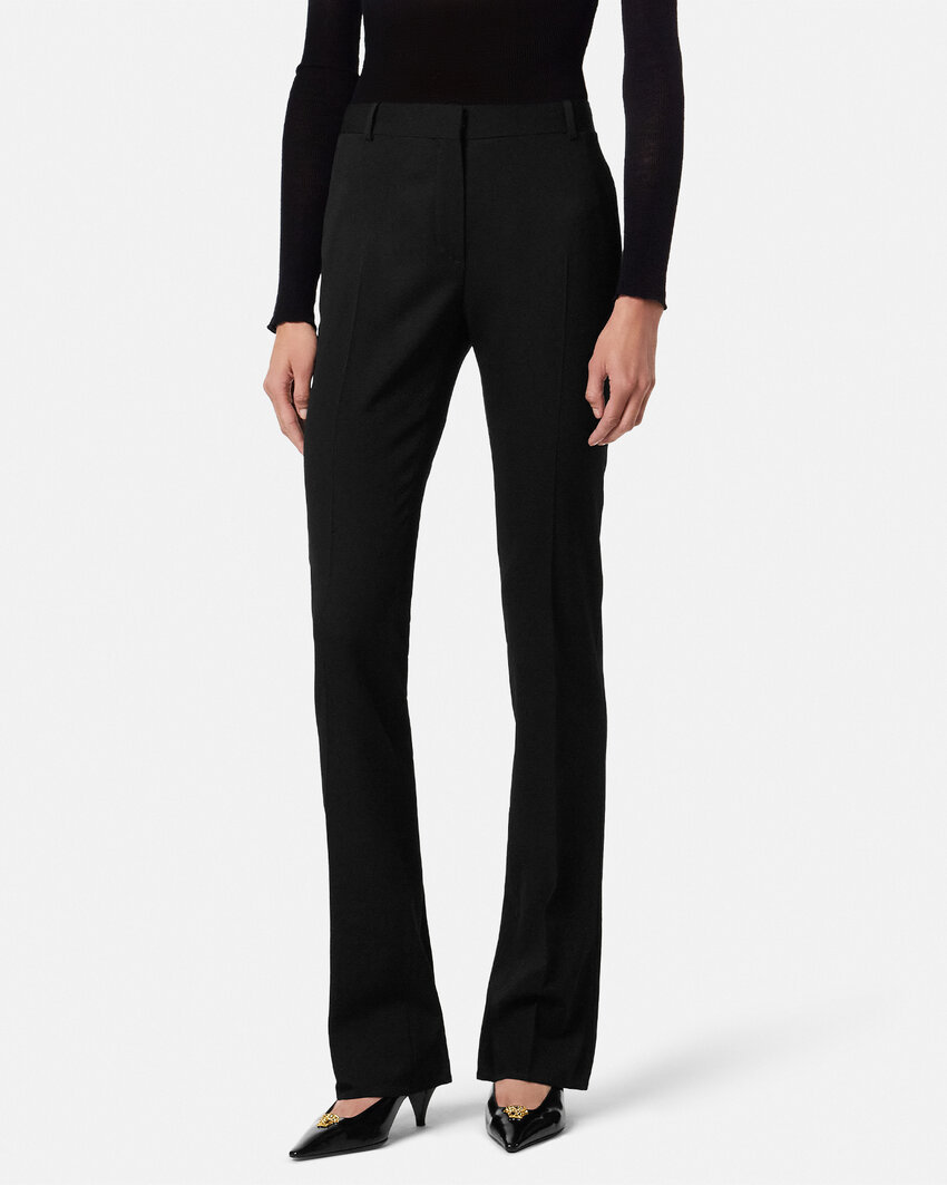 Versace Flared-leg Trousers In Black