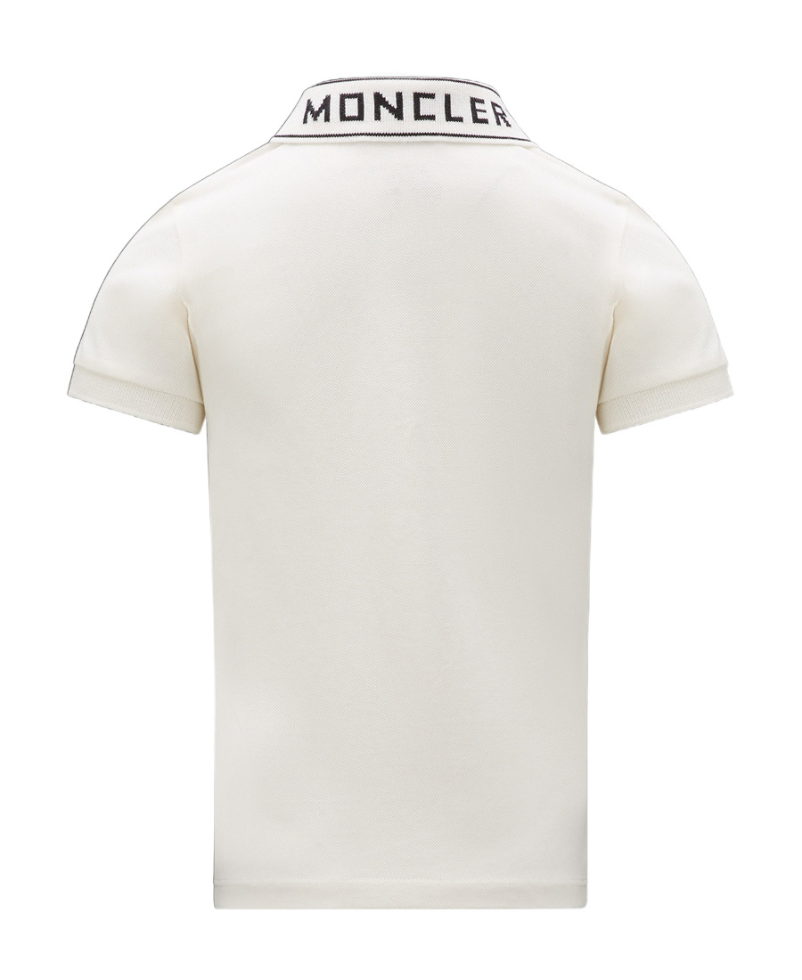 Moncler Branded-collar Polo Shirt In White