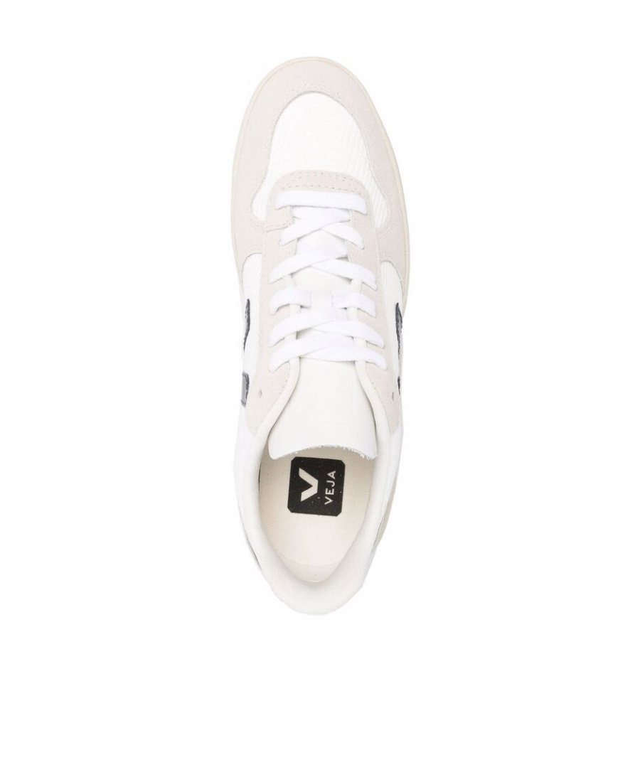 Veja V-10 Panelled Lace-up Sneakers In White