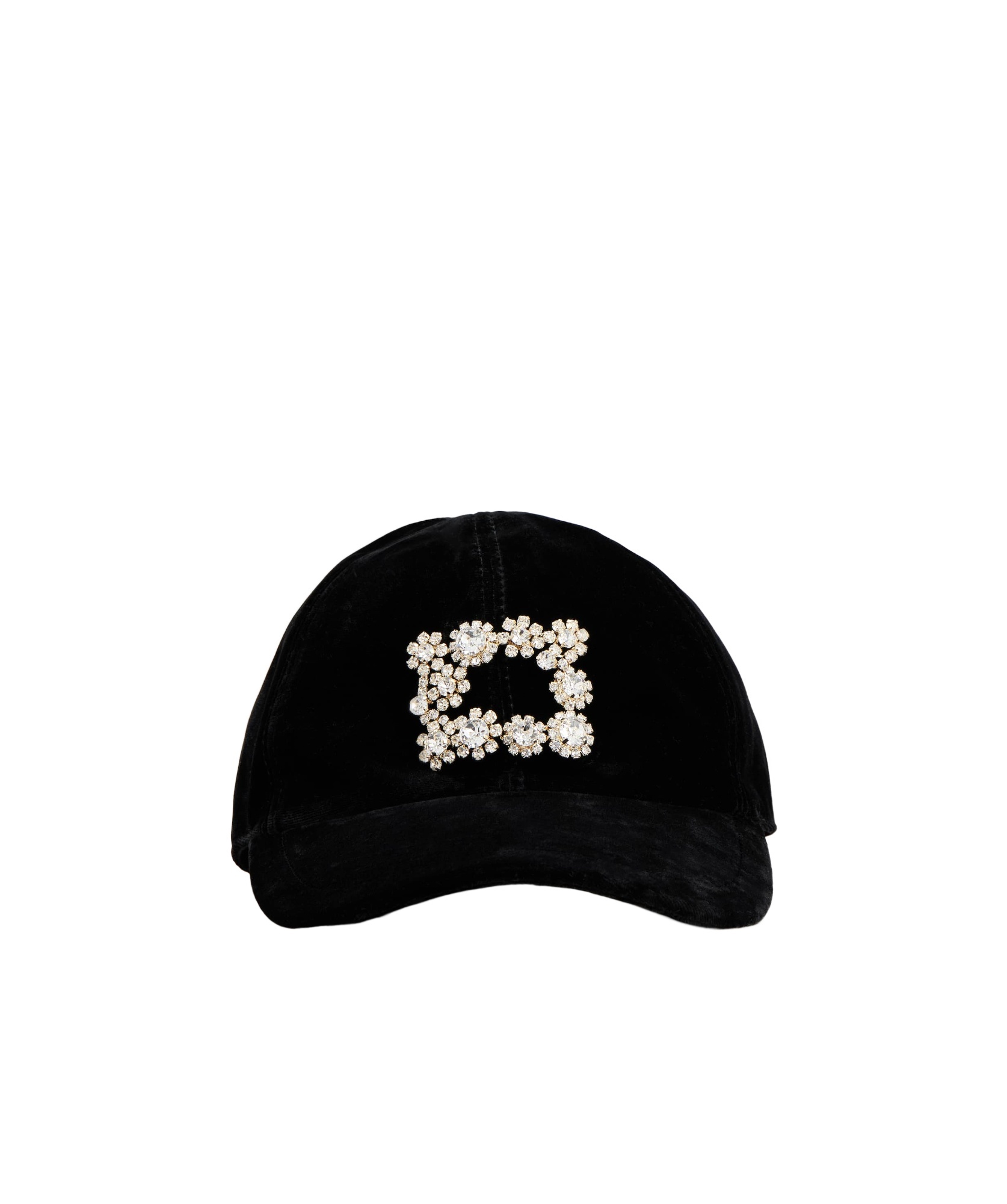 Roger Vivier Efflorensity Button-button Baseball Cap In Black