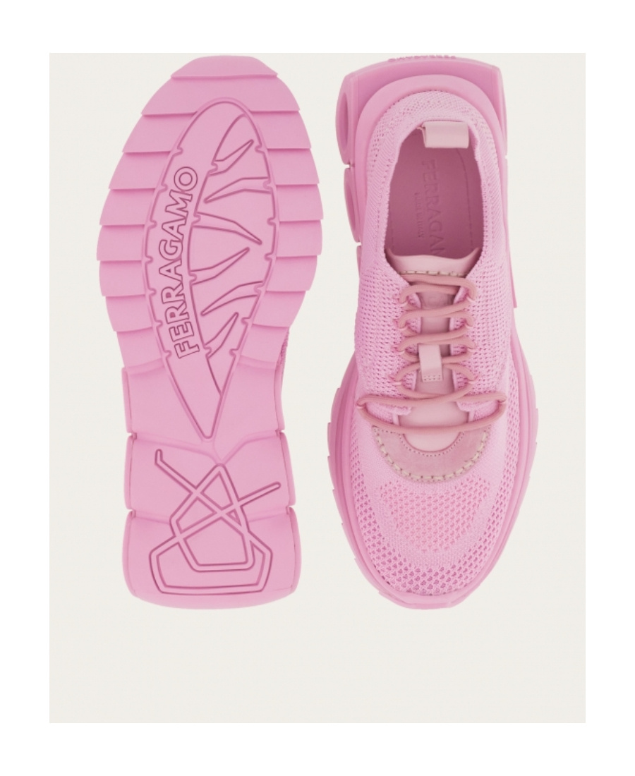 Ferragamo Salvatore  Gancini Lace-up Sneakers In Pink