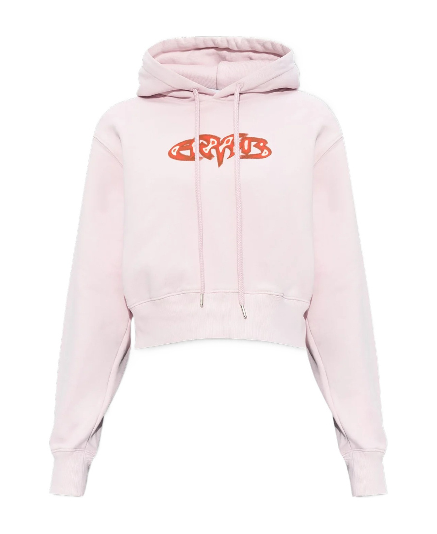 Shop Ambush Cropped Cotton Hoodie In White