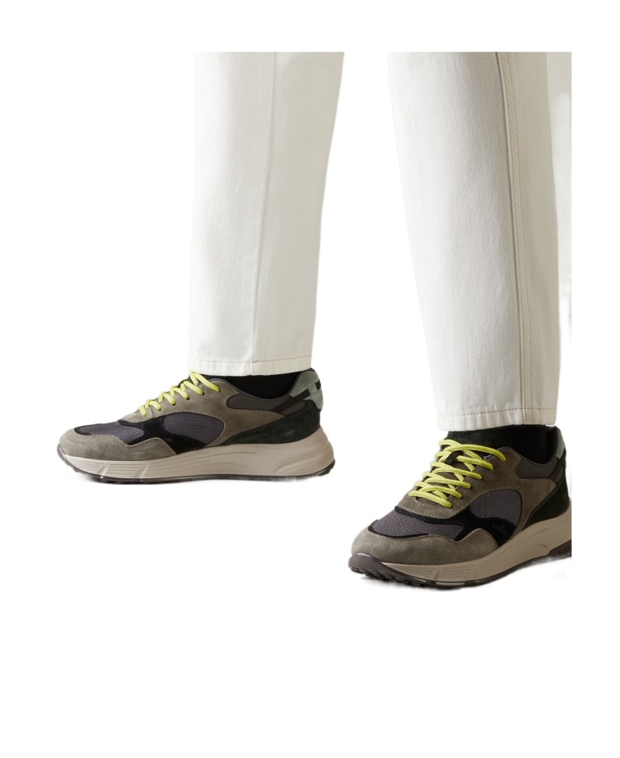 Hogan Hyperlight Panelled Suede Trainers In Black