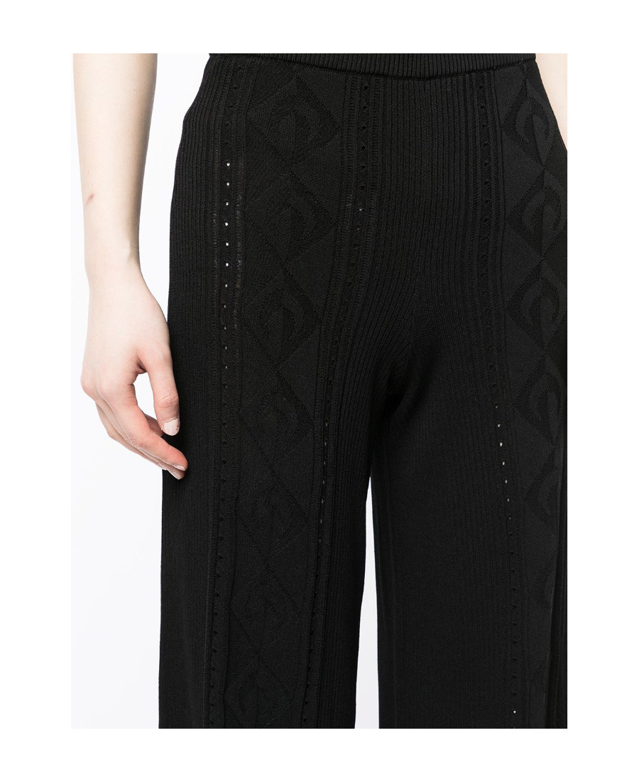 MARINE SERRE CRESCENT MOON-PATTERN WIDE-LEG TROUSERS