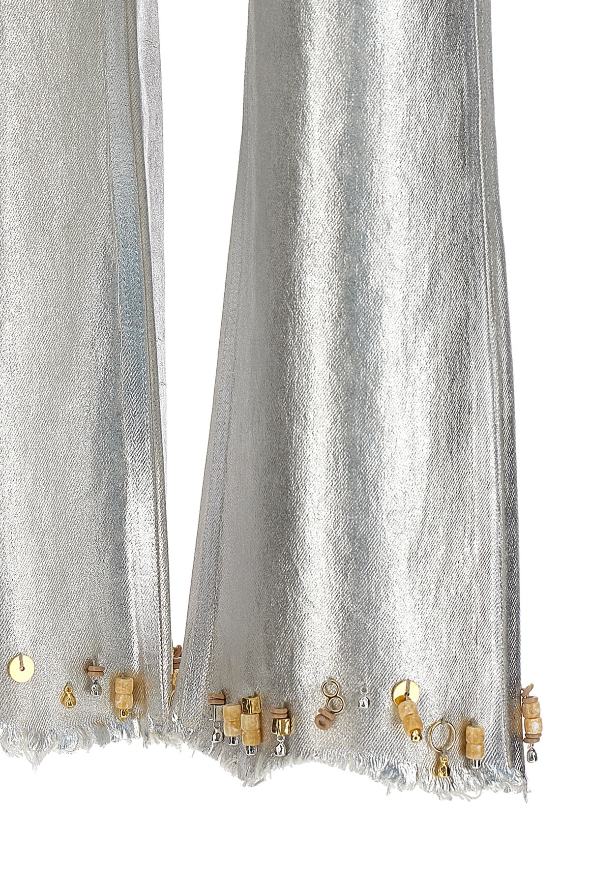 Jacquemus Jeans With Beaded Details In Gray