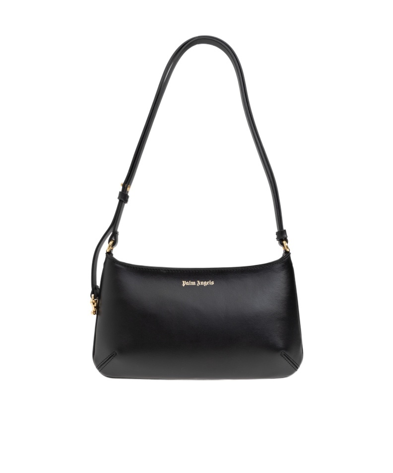 Palm Angels Georgina Shoulder Bag In Black Leather In Black
