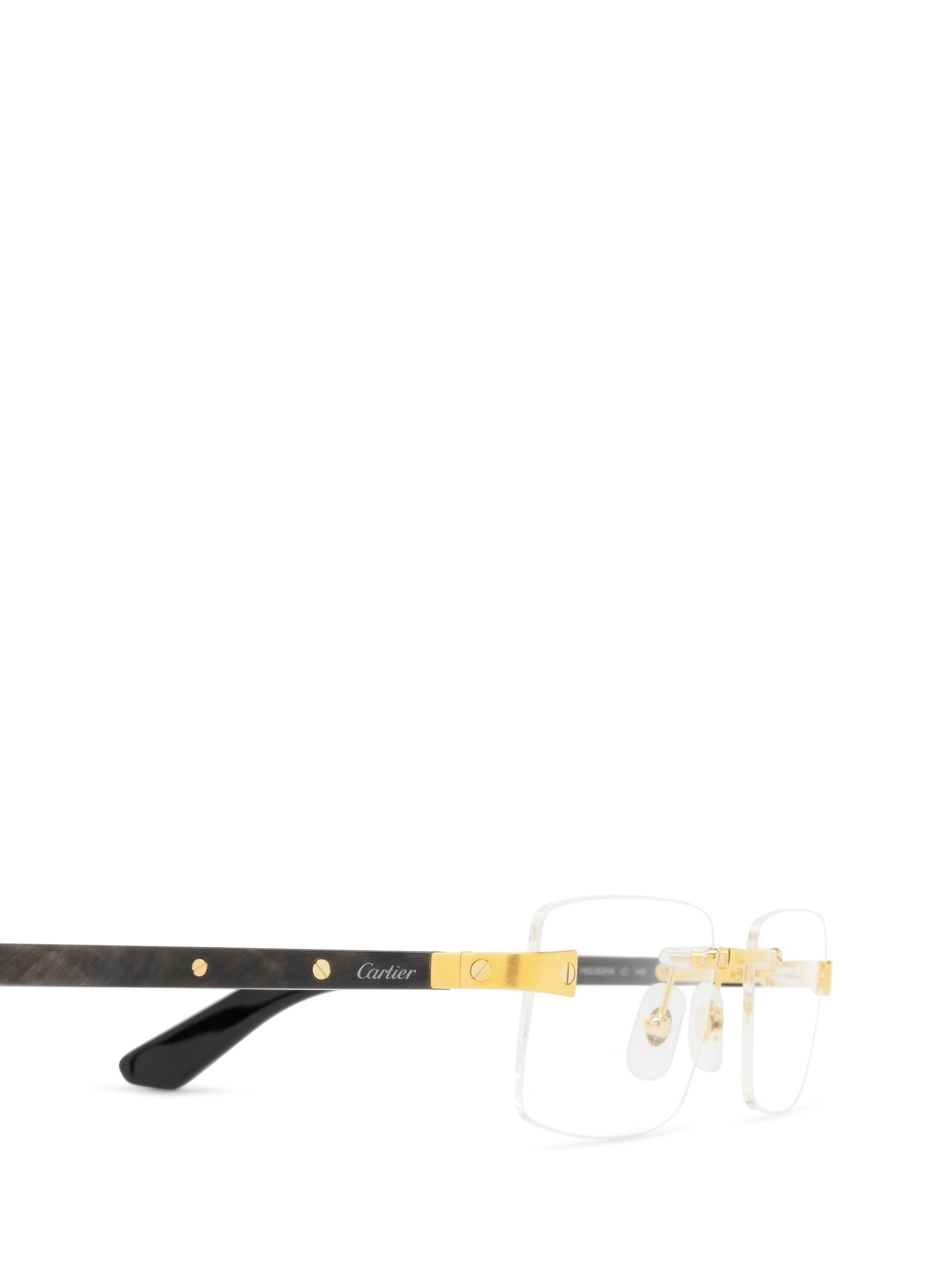 Cartier Santos De Rectangle Frameless Glasses In White