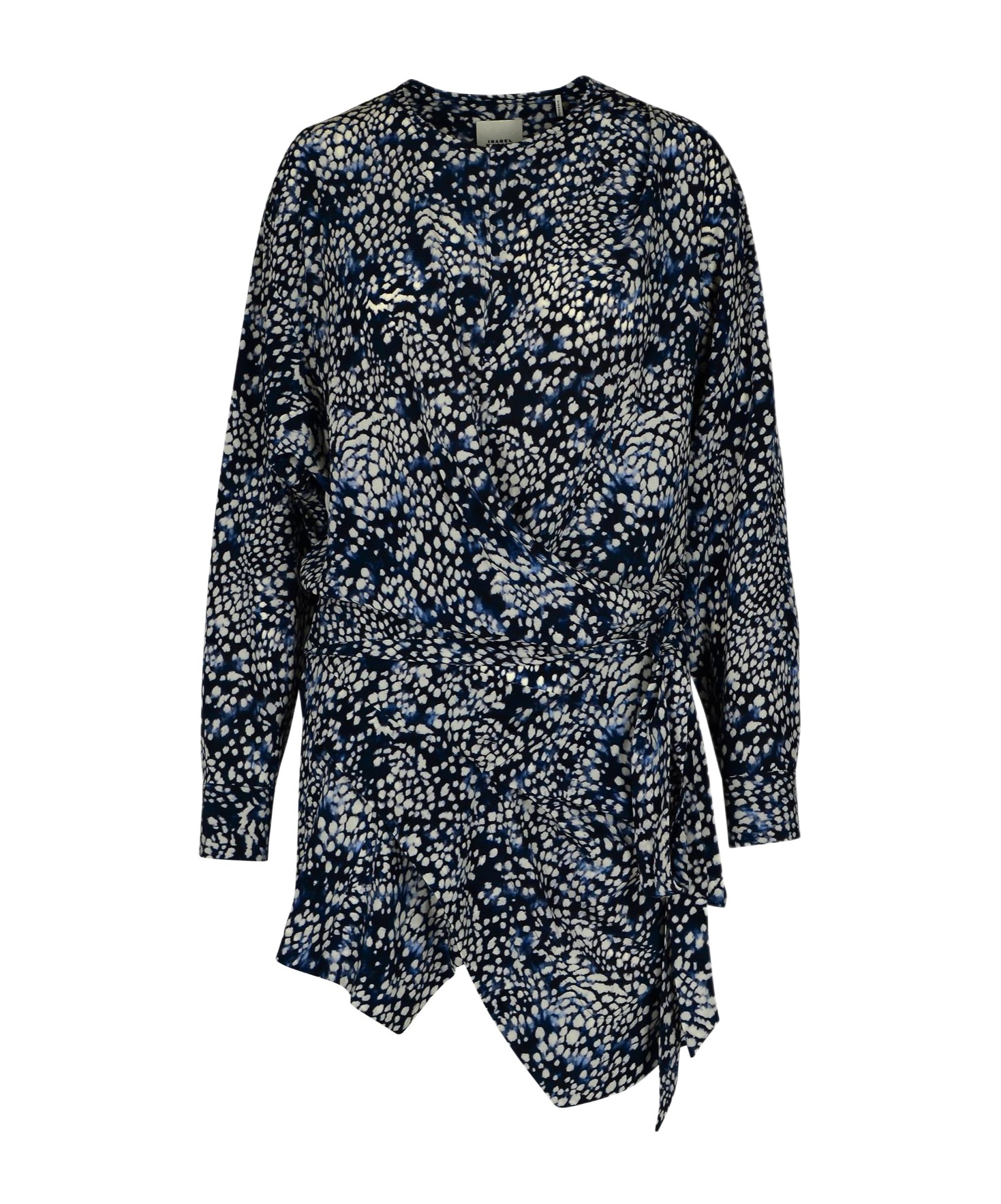 Isabel Marant V-neck Belted Asymmetric Hem Dress In Black