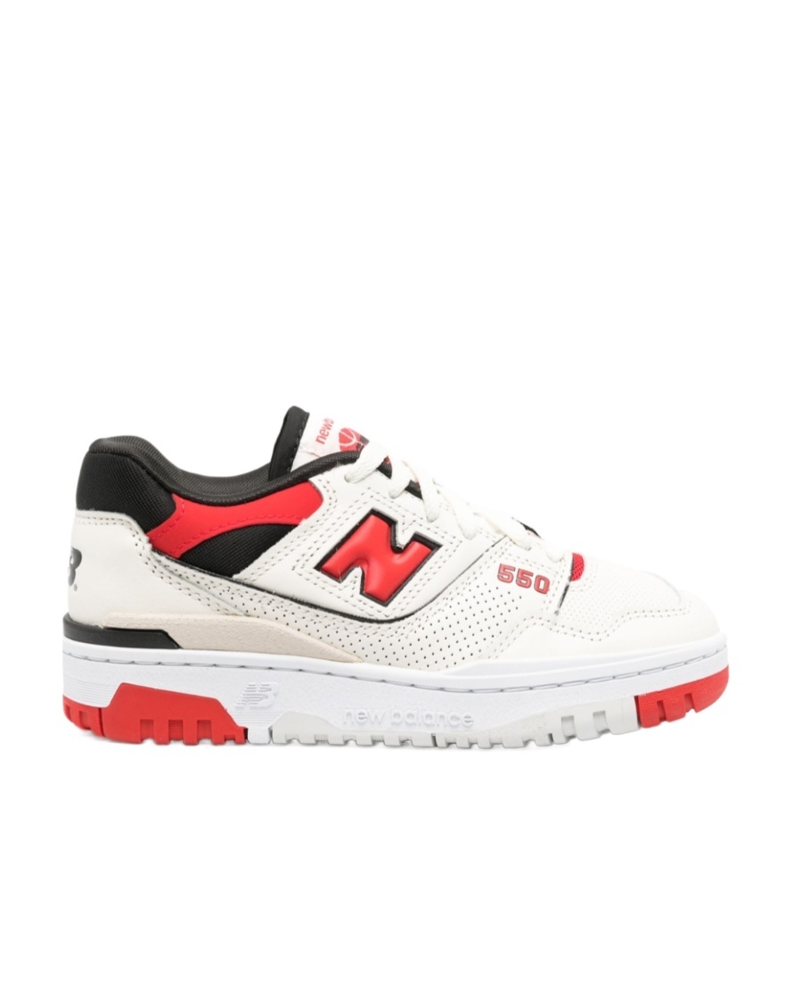 New Balance Premium Leather Sneakers Round Toe In White
