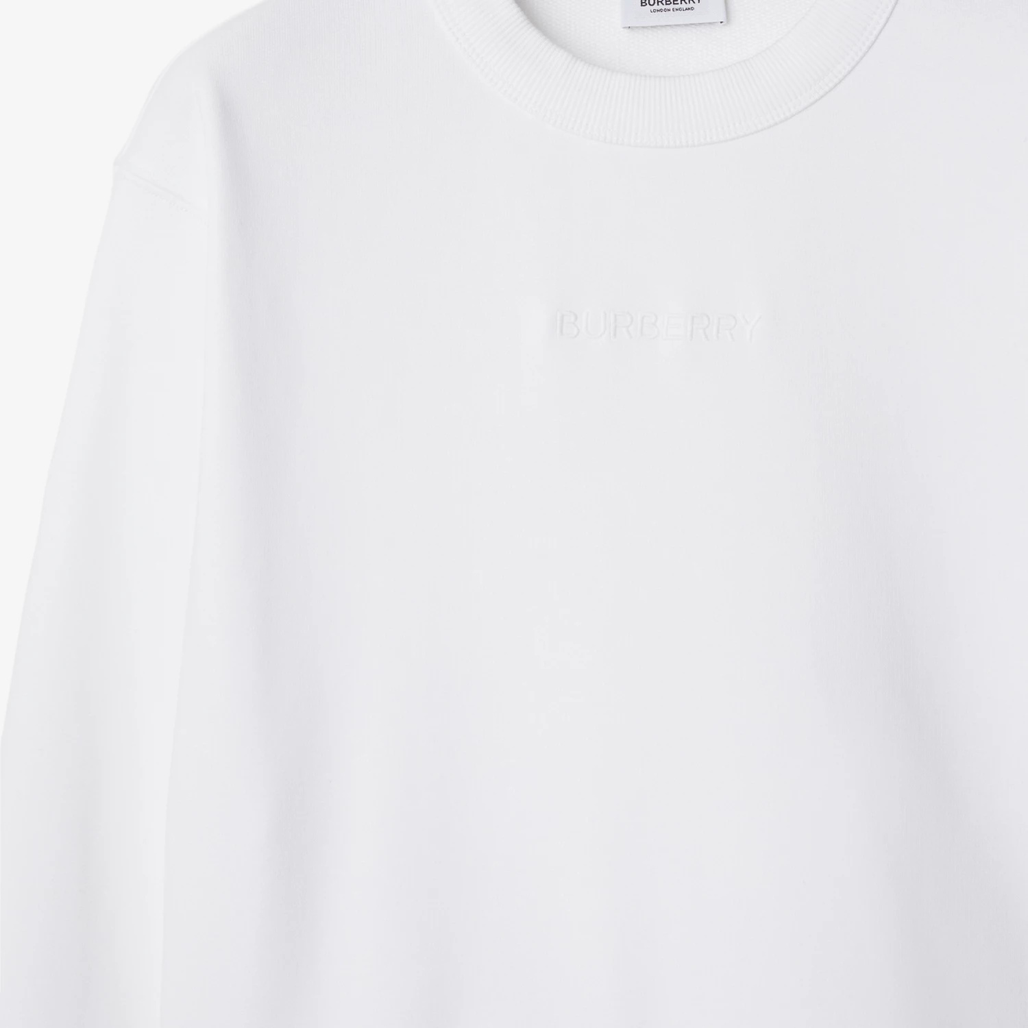 Burberry Round-collar Long-sleeve Hoodie In White