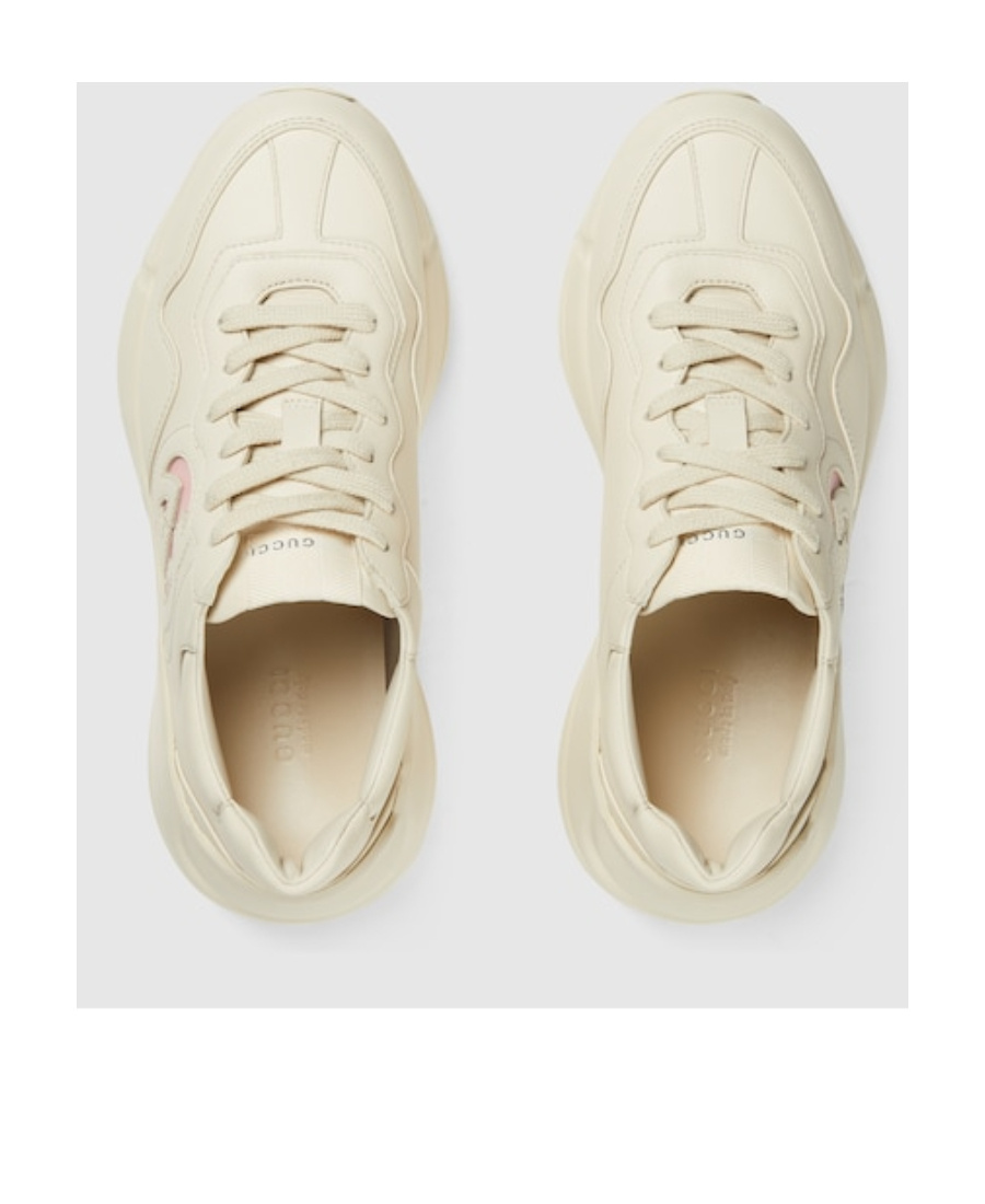Gucci Interlocking Rhyton Sneakers In White
