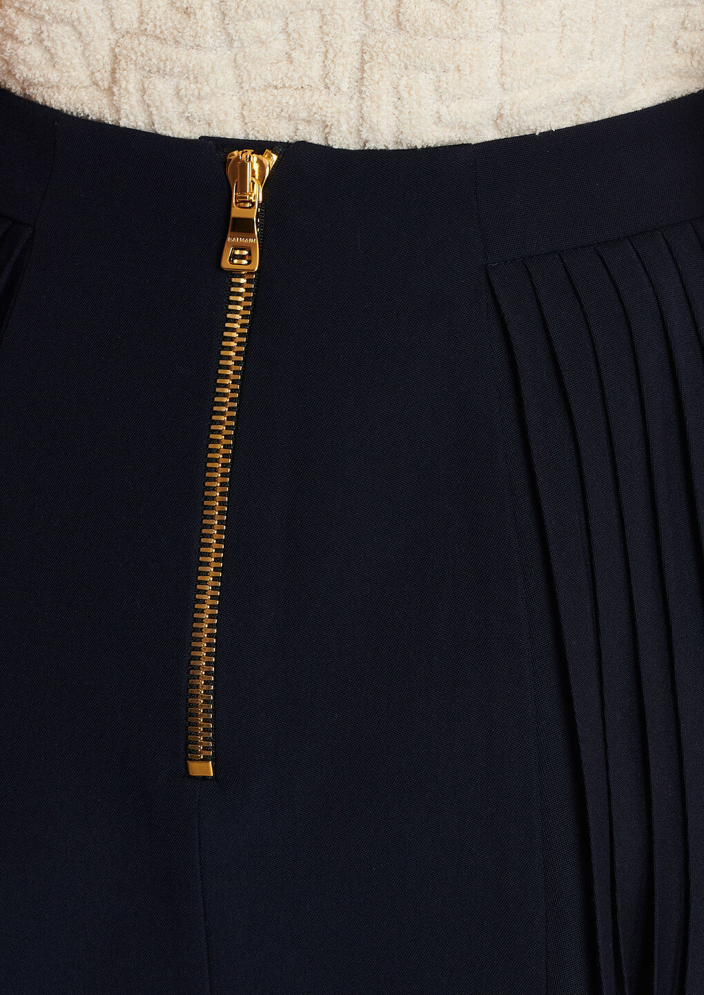 Balmain Button-detail Pleated Miniskirt In Black