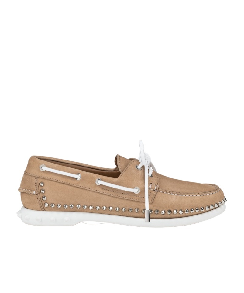 Christian Louboutin Gerockel Leather Loafers In Nude
